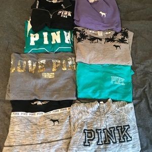 Bundle of pink Victoria’s Secret sweatshirts.